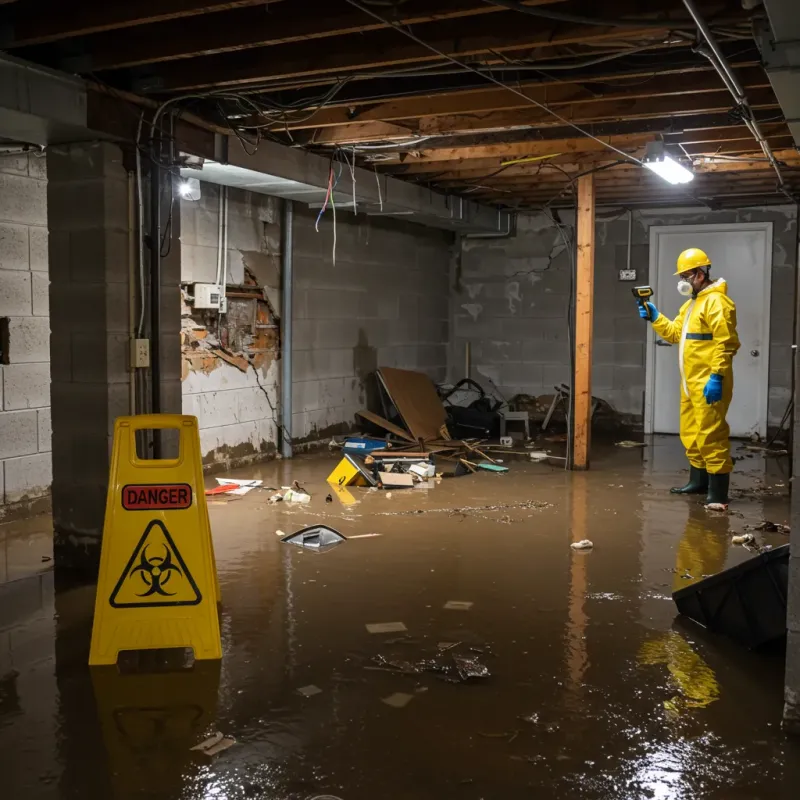 Flooded Basement Electrical Hazard in Bourbon, IN Property